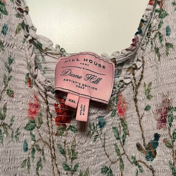 HILL HOUSE LIMITED EDITION DIANE HILL FLORAL CHINOISERIE LOUISA NAP DRESS MIDI - Picture 6 of 13